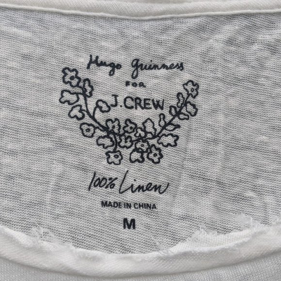 J Crew Human Being Cream Linen T-Shirt - Picture 3 of 10